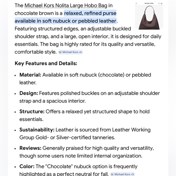 NWT Michael Kors Brown Nolita Leather Hobo Bag Large - Picture 6 of 16